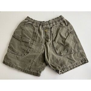 OP Ocean Pacific Mens Cargo Shorts Olive Green Elastic Waist Size‎ M